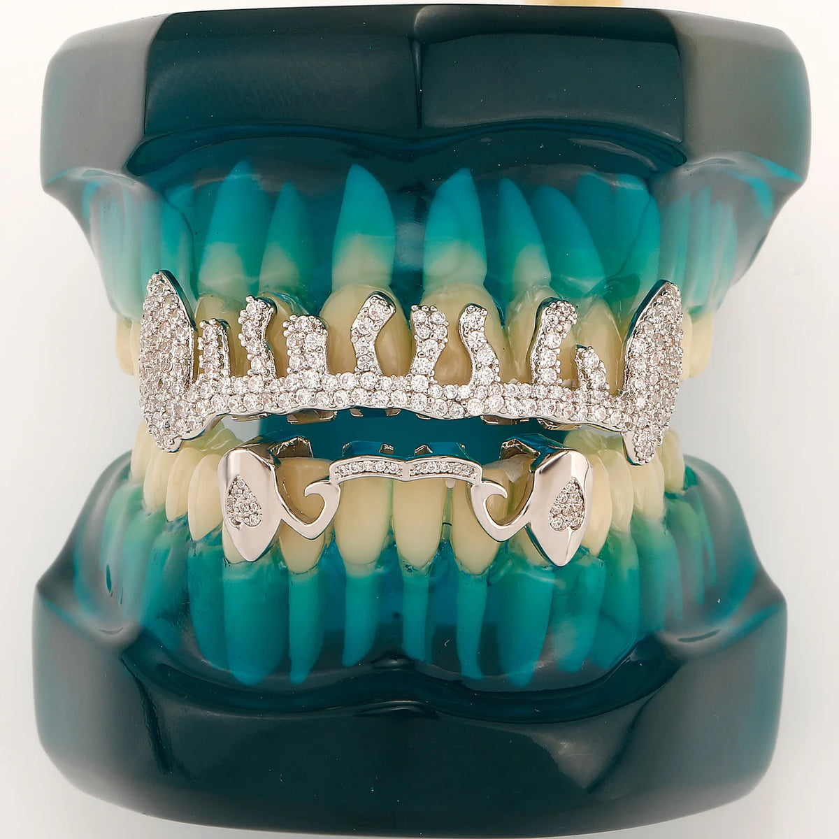 Edgy Trendy Irregular Hollow Star Fangs Teeth Grillz Hip Hop Rapper Street Fashion Halloween Party Wear Novelty Mouth