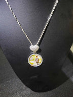 Iced Out Heart Photo Pendant Necklace 35MM