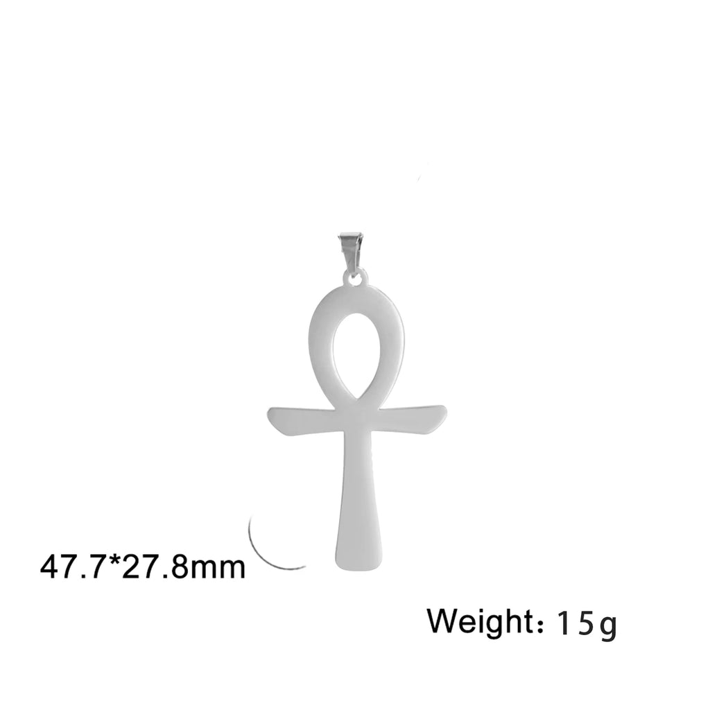LIKGREAT Egyptian Ankh Cross Egypt Eye Pendant for Necklace Earrings Stainless Steel Eye of Horus Charms for Jewelry