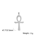 LIKGREAT Egyptian Ankh Cross Egypt Eye Pendant for Necklace Earrings Stainless Steel Eye of Horus Charms for Jewelry