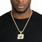 2026 Hip Hop Number 23 Pendant Necklace 4mm Rhinestone Tennis Chain Sparkling Punk Jewelry for Men Women Fashion Accessory Gift