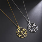 EUEAVAN Mythical Goddess Sigil of Lilith Necklaces Stainless Steel Demon Seal Marbas Pendant Necklace Solomon Amulet Jewelry