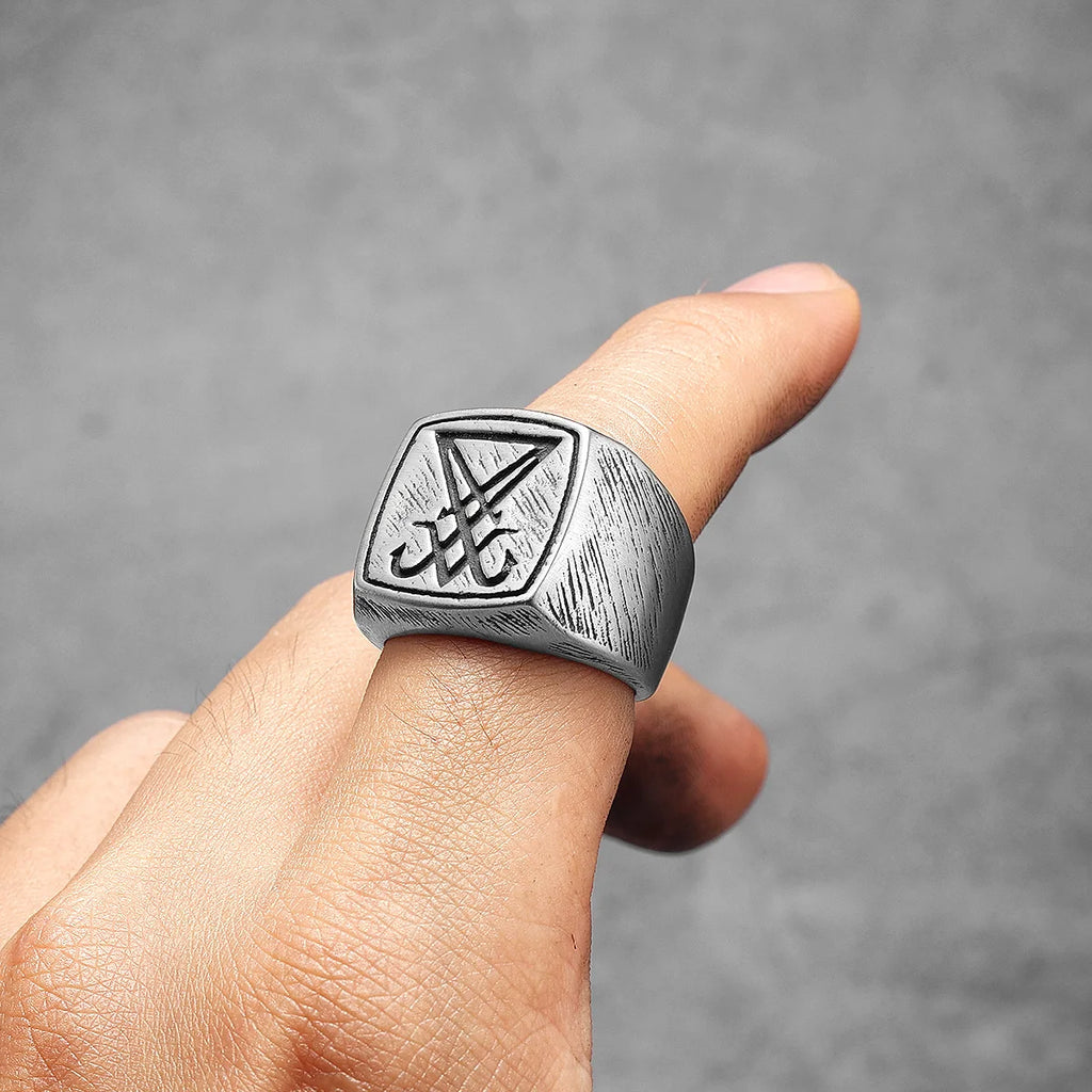 Gothic Satan Ring Stainless Steel