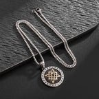 Retro Classic Celtic Knot Round Pendant Necklace for Men and Women Punk Hip-Hop Trend Amulet Jewelry