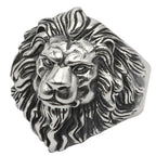 QEENKISS 925 Sterling Silver Ring for Men Father Vintage Adjustable Lion King Ring Fine Jewelries Wholesale Party Gift RG6721