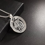 Domineering Ferocious Tiger Head Pendant Stainless Steel Animal Necklace Men's Punk Trend Cool Jewelry Boy Gift