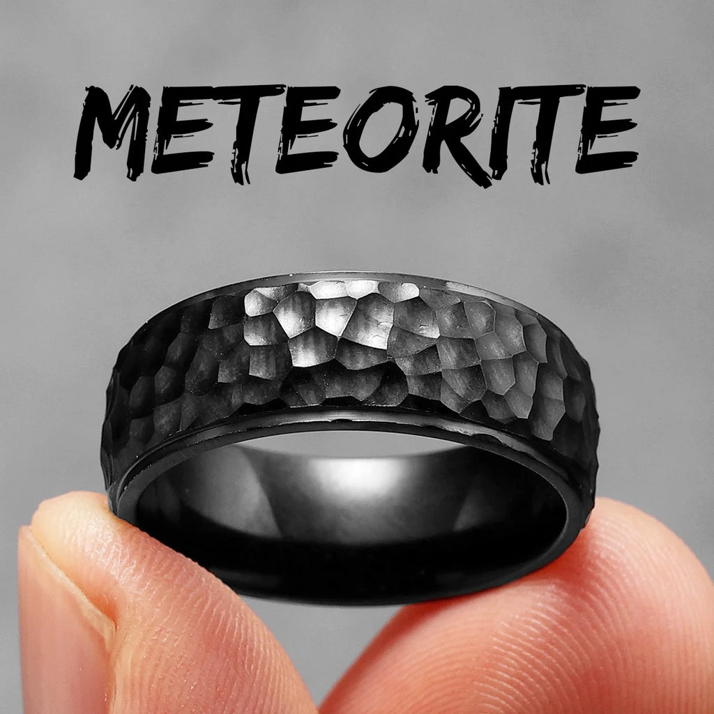 Meteorite Fidget Spinner Ring — Stainless Steel