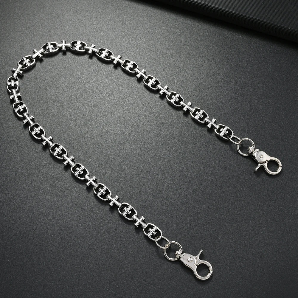 Punk Rock Cross Wallet Chain Necklace — Zinc Alloy