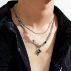 Hip Hop Melting Star Pendant for Man Woman Original Design Non Fading Titanium Steel Lock Chain New Couple Jewelry Kpop