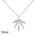 Maple Leaf Necklace Leaf Pendant Charm Chain Necklace Men Gift Jewelry Necklace Hip Hop Jewelry Glittery