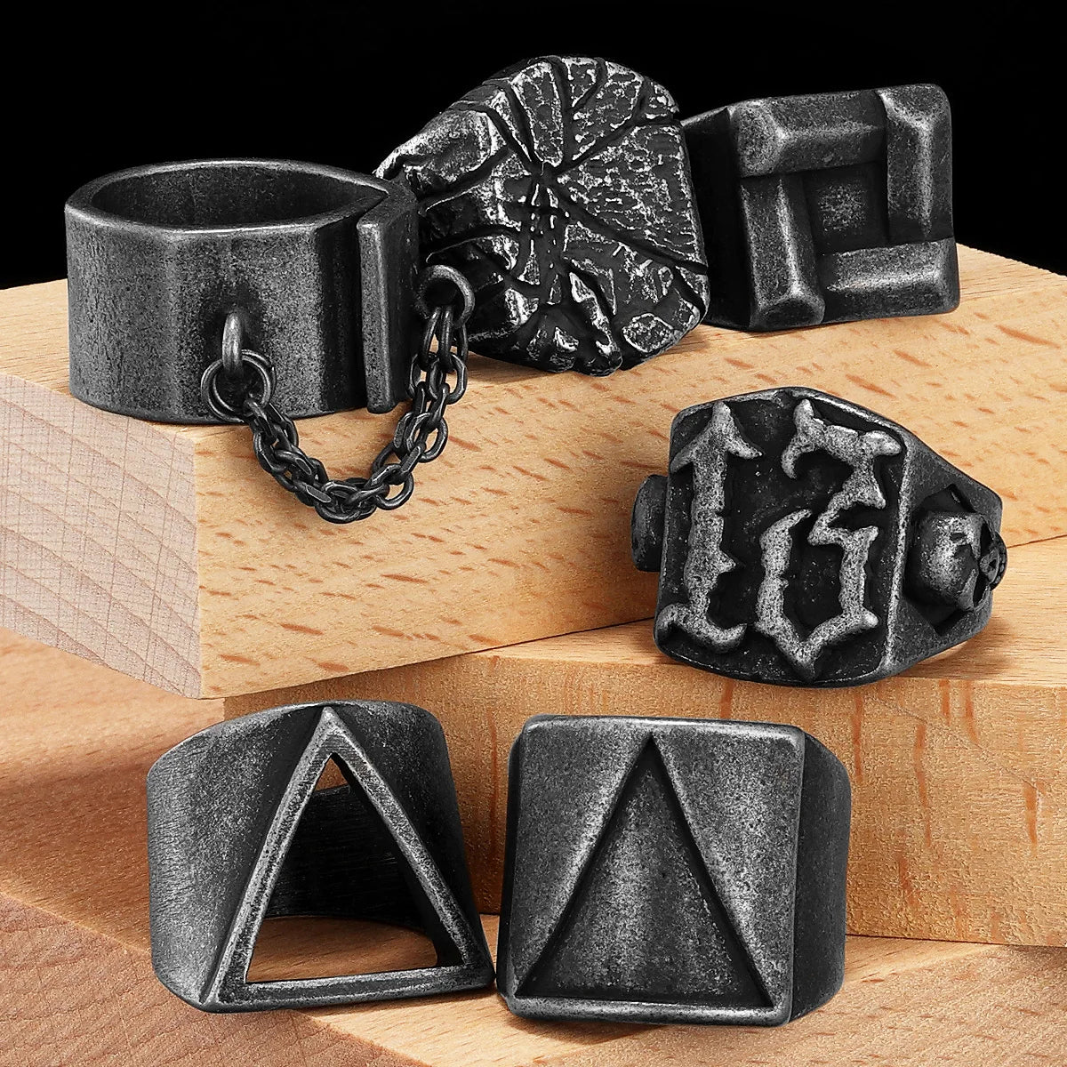 Geometry Texture Ring — Stainless Steel