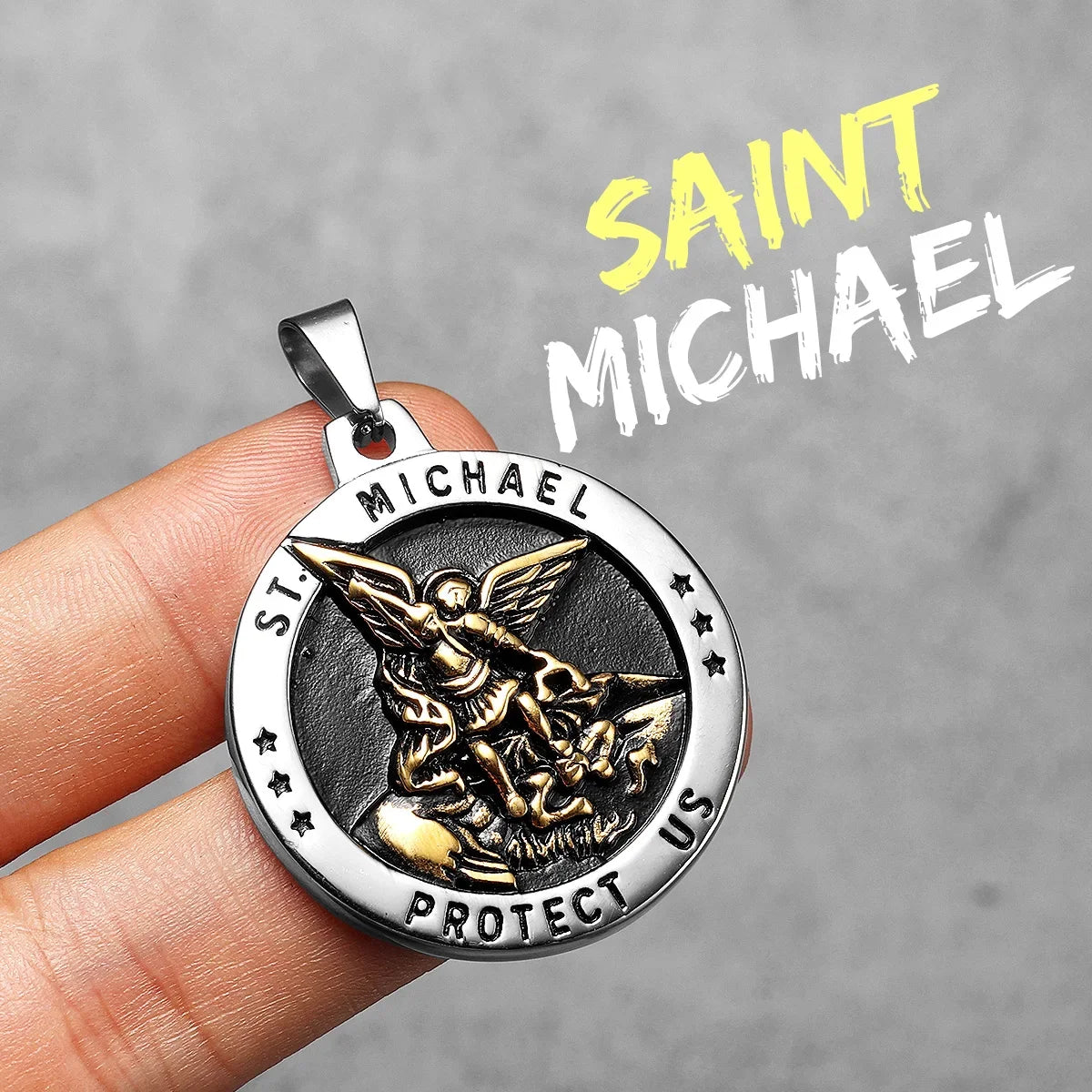 Arch Angel St.Michael Men Necklaces Stainless Steel Pendant Chain Powerful Amulet Vintage Cool Women Jewelry Gifts