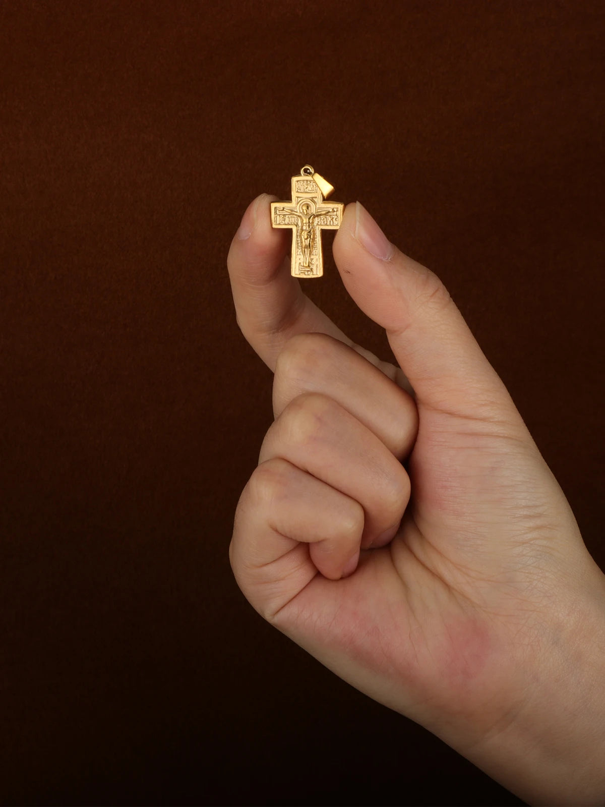 Russian Orthodox Crucifix Cross Pendant — Stainless Steel