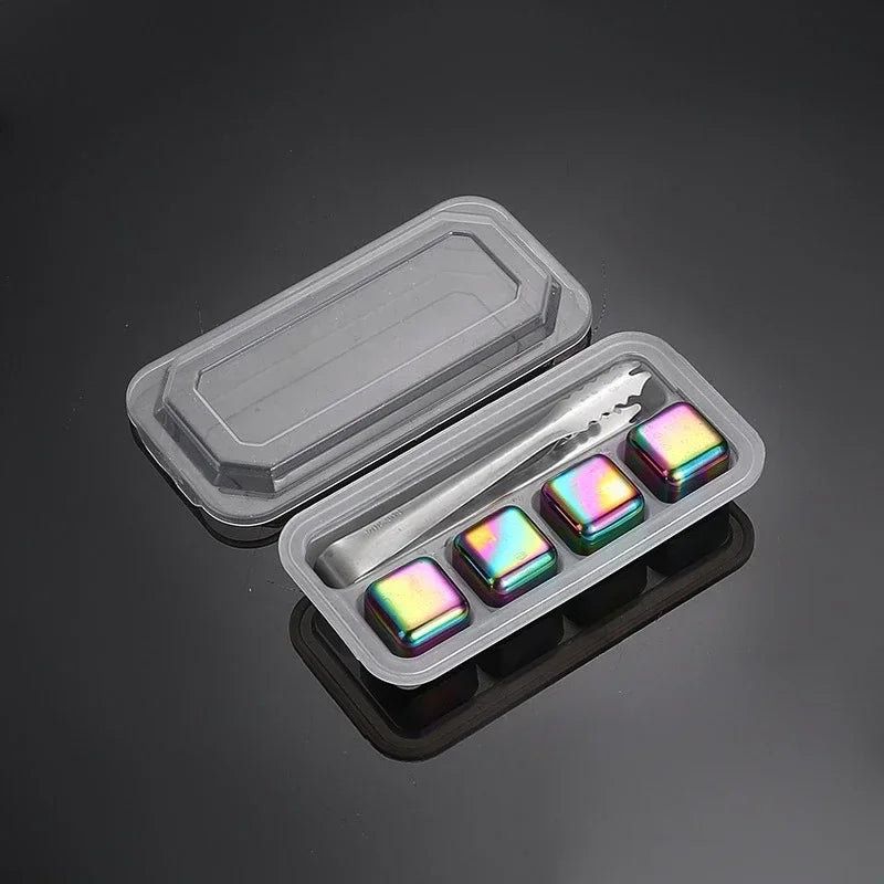 Reusable Whiskey Stones Stainless Steel Ice Cubes Quick-Freeze Wine Cooler Food Grade Metal Pellets Beer Cooler Bar