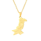 Pakistan Map Urdu Pendant Necklace — Stainless Steel
