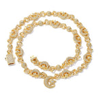 Iced Out Star Cuban Chain Necklace Moon CZ