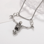 Charm Gothic Men Necklace Hip Hop Exaggerated Skull Head Pendent Choker Sweater Chain Clavicle Chain Women