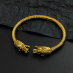 Wolf Head Wire Bracelet — Gold & Silver Color, Stainless Steel