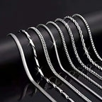8Pieces Men Stainless Steel Necklace Set Stylish & Durable Accessories for Casual Wear ldeal Gift for Trendsetters