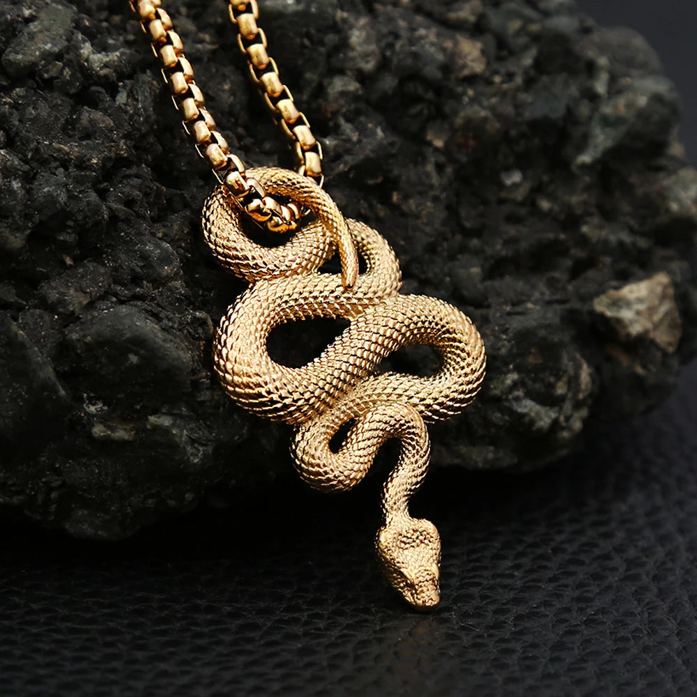 Snake Pendant — Stainless Steel