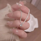 6 Prong CZ Sparkling Chain Necklace — Silver-Tone