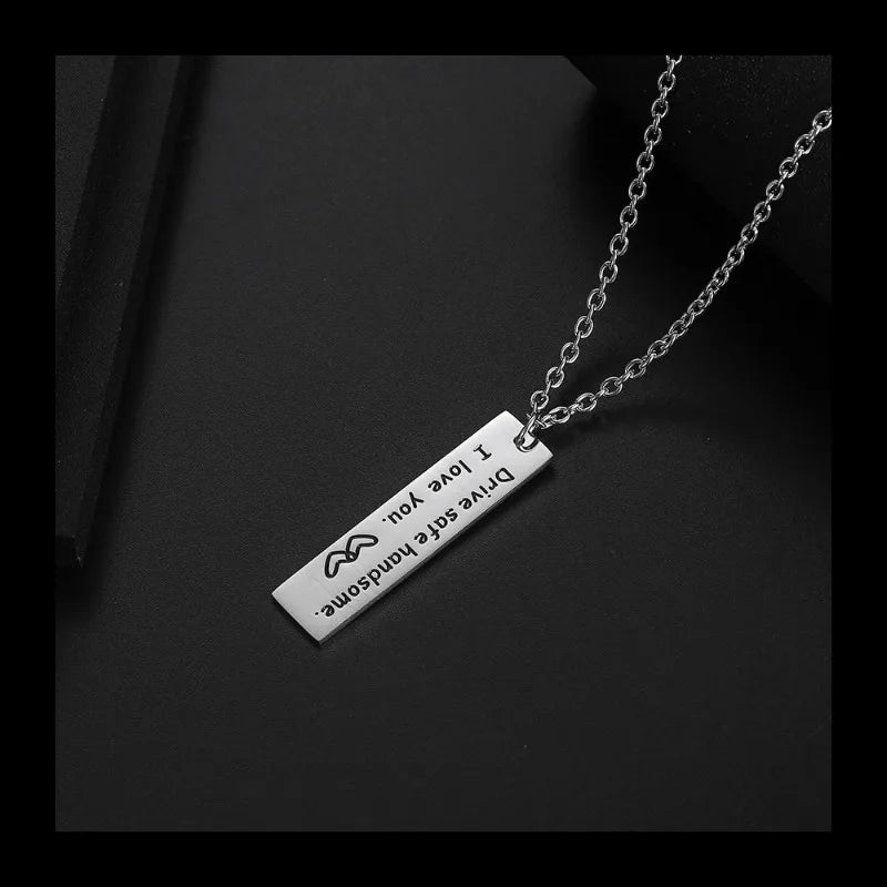 Letter Pendant Necklace — Stainless Steel