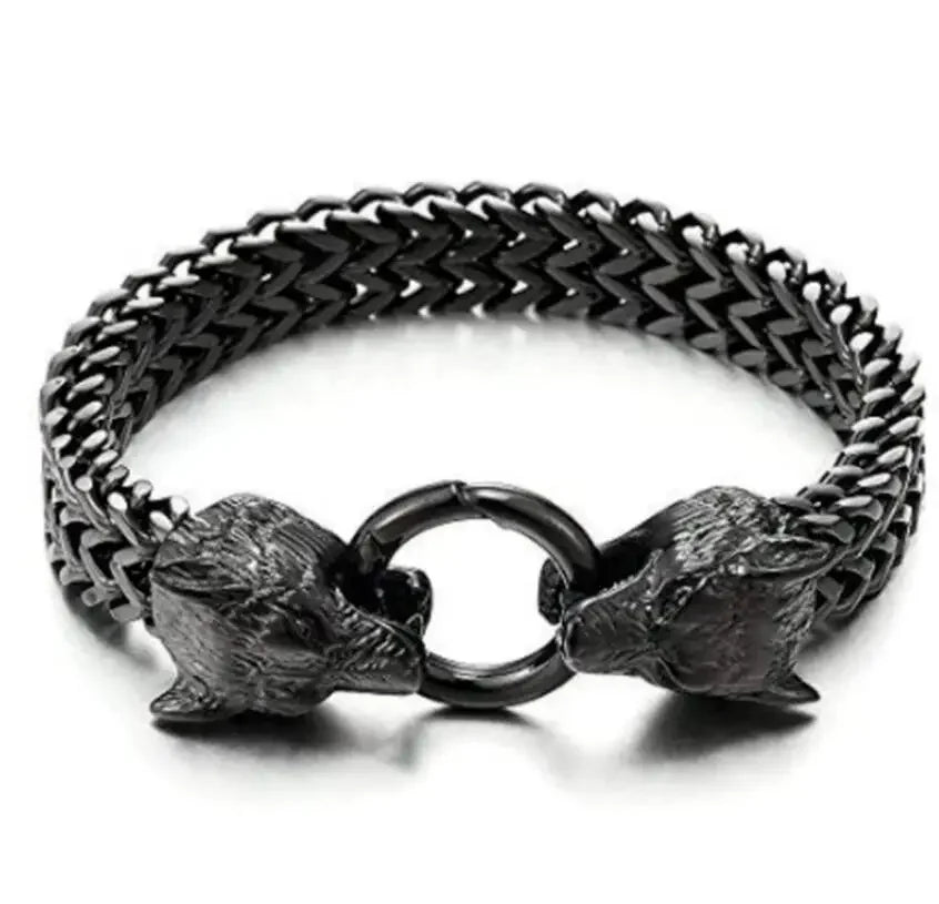 Fashion Gold Color Lion King Charm Bracelet for Men Rock Punk Wristband Jewelry Gift