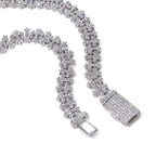 Iced Out Cross Chain Necklace Stainless Steel CZ