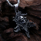Gothic Death Skull Pendant — Stainless