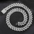 Iced Out Cuban Link Chain Necklace 14mm — Two-Tone
