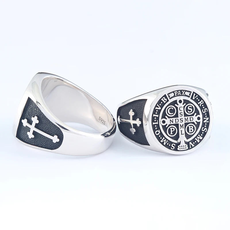 St. Benedict Cross Ring — Stainless Steel