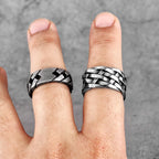 Weaving Hollow Stainless Steel Mens Rings Trendy Simple Unique Stylish for Male Boyfriend Jewelry Creativity Gift