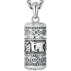 925 Silver Six Character True Word Pendant national style Can Open The Gawu Box Necklace for Men and Women Jewelry Rotatable