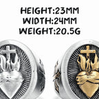 Heart of God Ring Religion Cross 316L Stainless Steel Mens Rings Amulet Rock for Male Boyfriend Biker Jewelry Gift