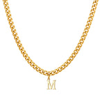 Vnox Men's Thick 5mm Wide Chain 26 Letters Pendant Necklace Punk Hip Hop Gold Color Jewelry On Neck Boys Cool Wear