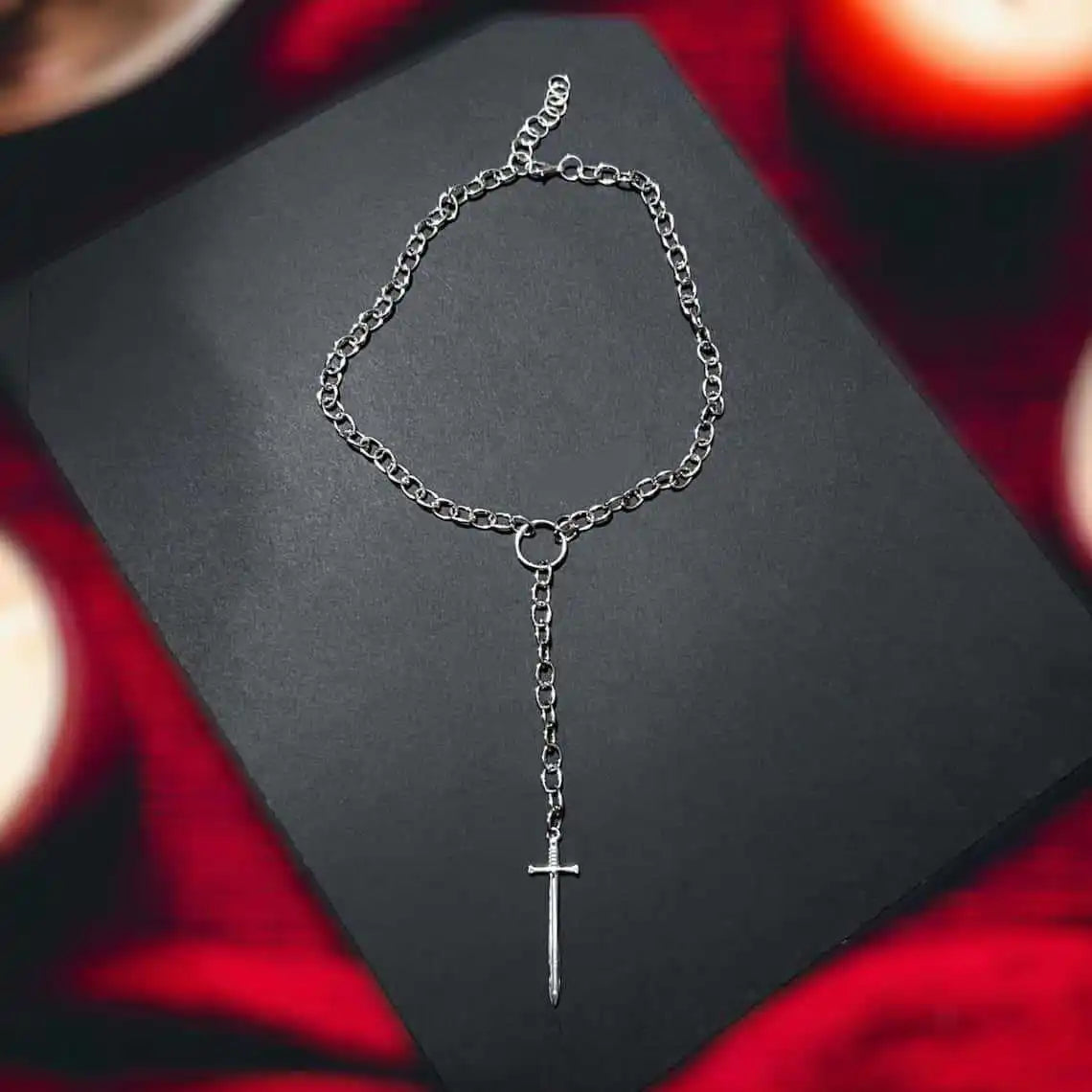 Vintage Sword Necklace,Gothic Jewelry,Punk Accessories,Medieval,O-ring,Design Sense,Rock,Y2k,Hippie,Sword Choker For Women Man