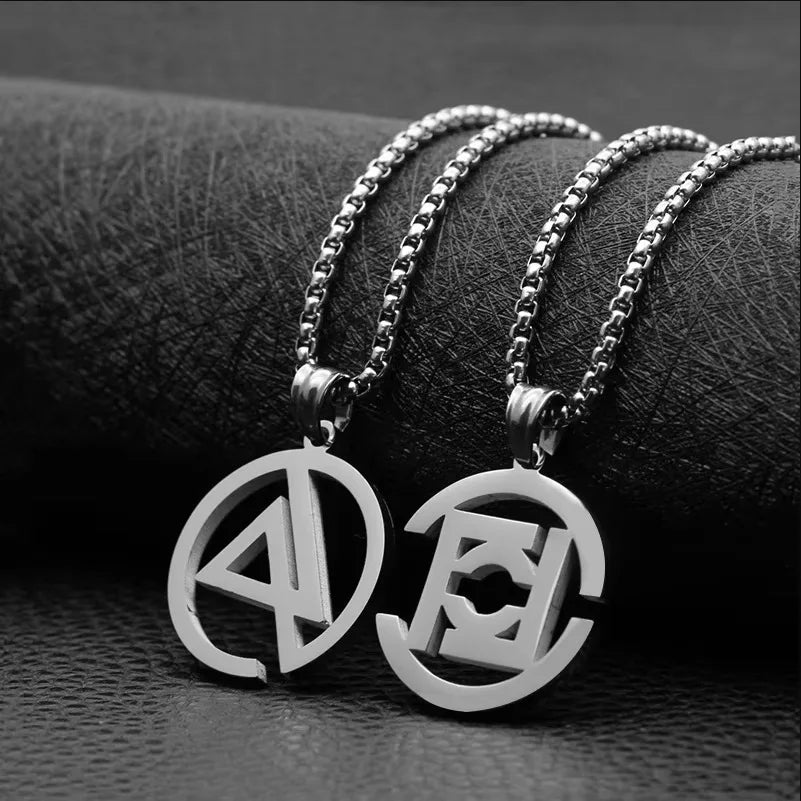 Fashion Geometric Pendant Necklace Square Round Street Rock Female Hip Hop Retro Titanium Steel Accessories Wholesale