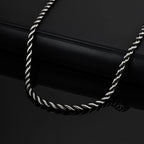Vnox 3.8mm Rope Chain Necklaces for Men, Stainless Steel Adjustable Twisted Sigapore Link Choker, Casual Punk Rock Male Collar﻿