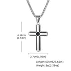 Vnox Men Cross Necklace, Stainless Steel Black Onyx Enamel Cross Pendant, 60cm Box Chain Religious Faith Jewelry Gift