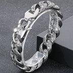 Retro 18MM Width Curb Cuban Link Chain Bracelet for Man Solid Stainless Steel Men's Bracelets Jewelry Accessories Gifts