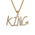 Hip Hop Rock Rapper Blessing Alphabet Pendant Necklace for Personality Men Fashion Street Trend Jewelry Accessories Gift