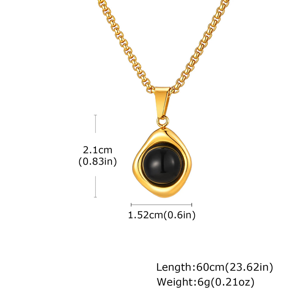 Tiger Eye Stone Stainless Steel Pendant Necklace