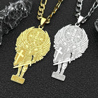 St. Michael Saint Benedict Cross Necklace — Stainless Steel