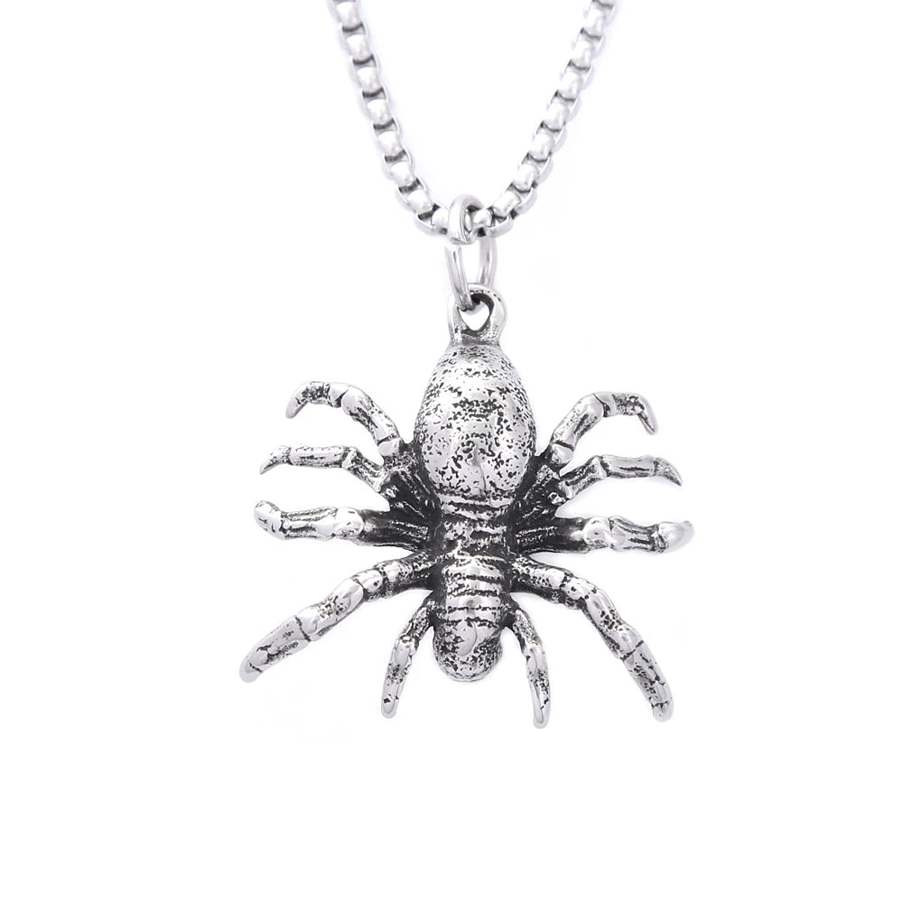 Gothic Spider Pendant — Stainless Steel