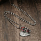 Punk Gothic Halloween Skeleton Coffin Shaped Pendant Necklace For Women Men Cross Skull Stainless Steel Chain Choker