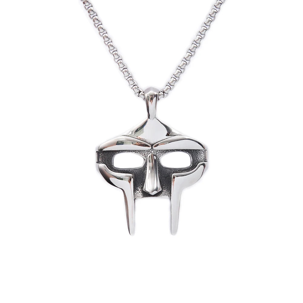 Vintage 316L Stainless Steel Mf Doom Mask Pendant Necklace Men's Punk Egyptian Pharaoh Necklaces Fashion Jewelry Gifts