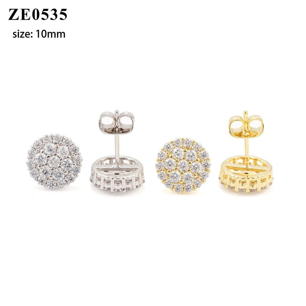 Full Moissanite D Color Women's Men Hip-hop Earrings 925 Sterling Silver Screw Ear Stud High Quality Fine Jewelry for Women Gift