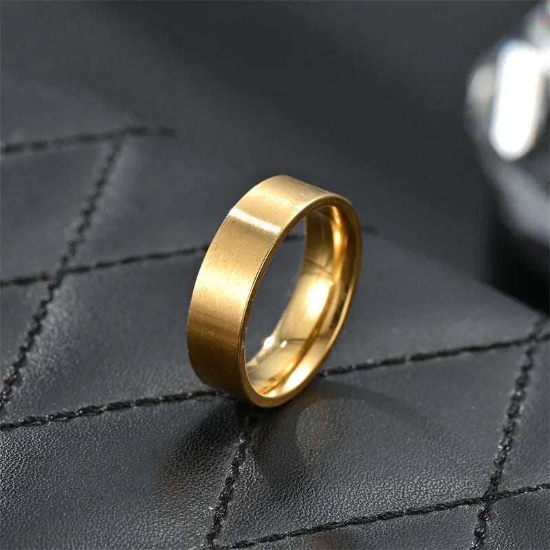 Classic Matte Flat Band Ring 6mm — Stainless Steel
