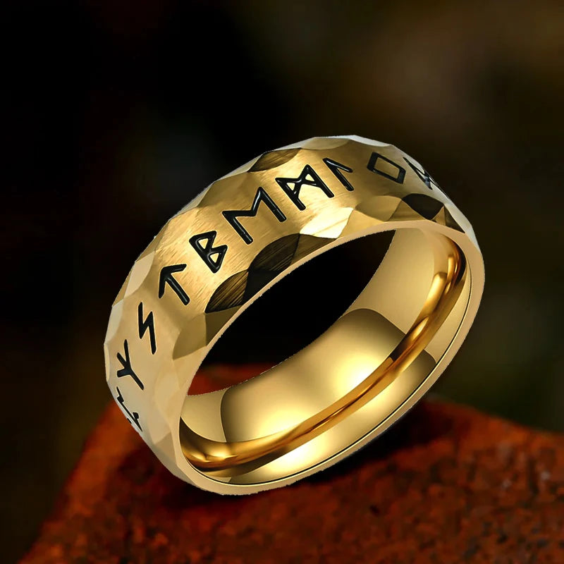 Vintage Odin Norse Viking Amulet Rune Rings For Men Cool Stainless Steel Celtic Knot Ring Wedding Jewelry Valentine's