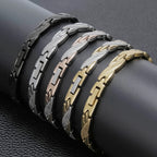 Cool Magnetic Therapy Bracelet for Man Women Waterproof Stainless Steel Snake Pattern Chain Bracelets Health Care Men's